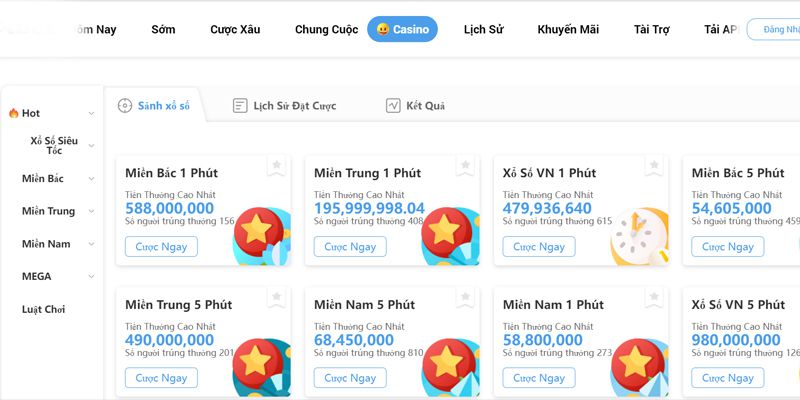 Xổ số nhanh với 8xbet1